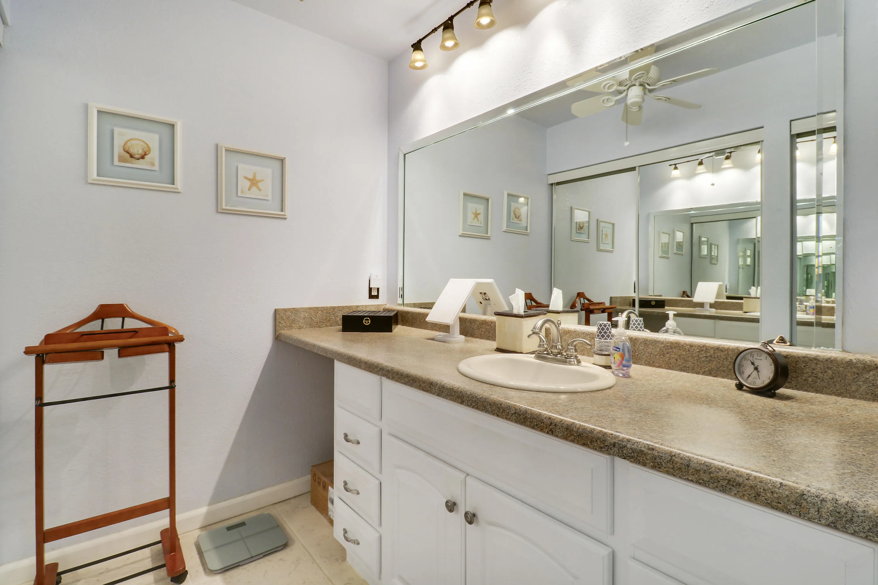 There is a separate dressing area in the master suite.