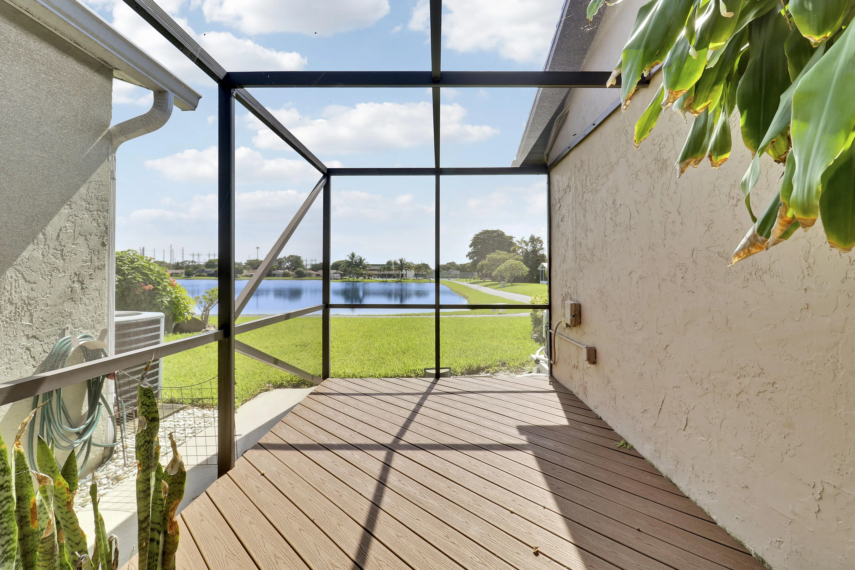 There is a fully screened lanai with lake views off the kitchen.