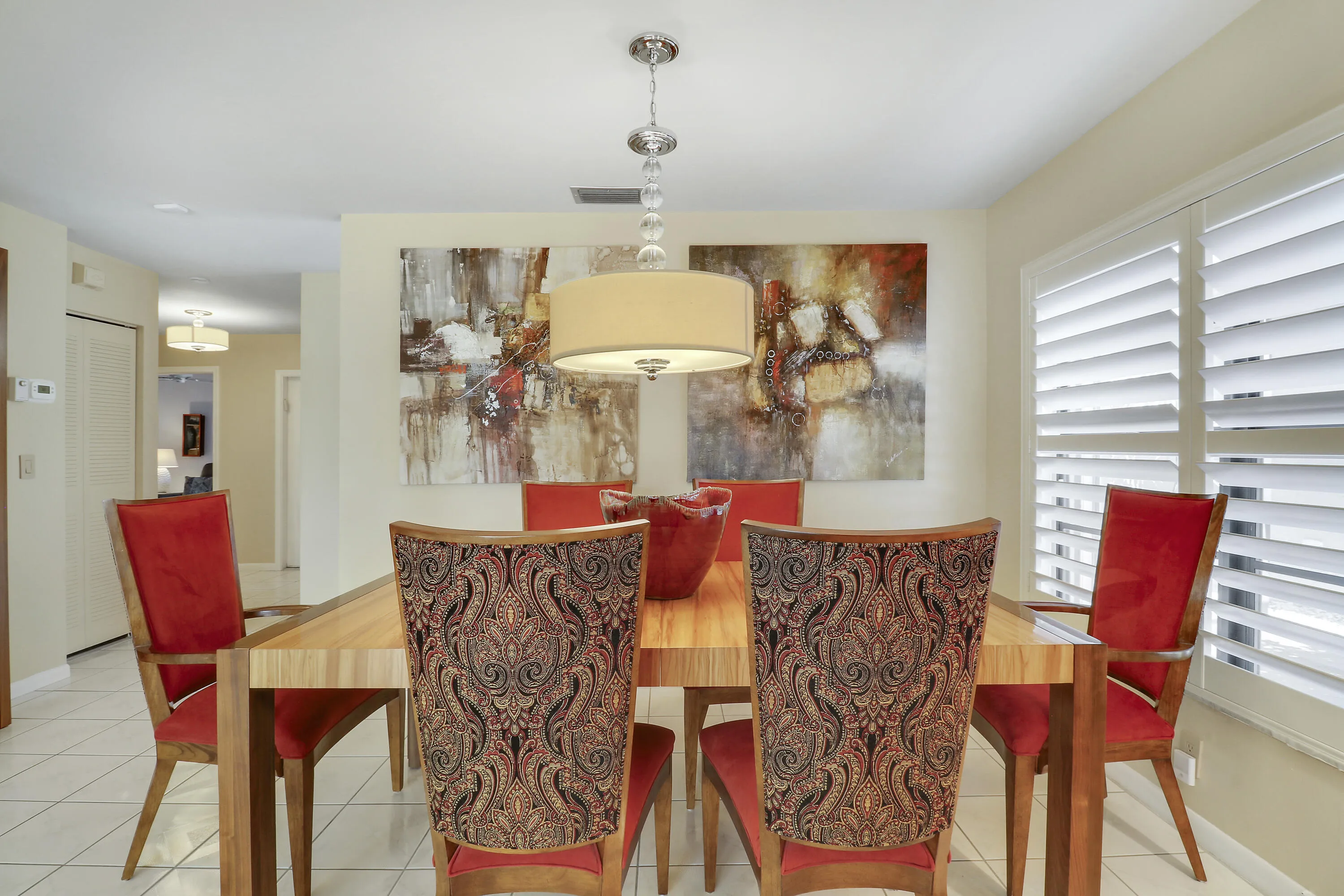 There is room for a formal dining set.