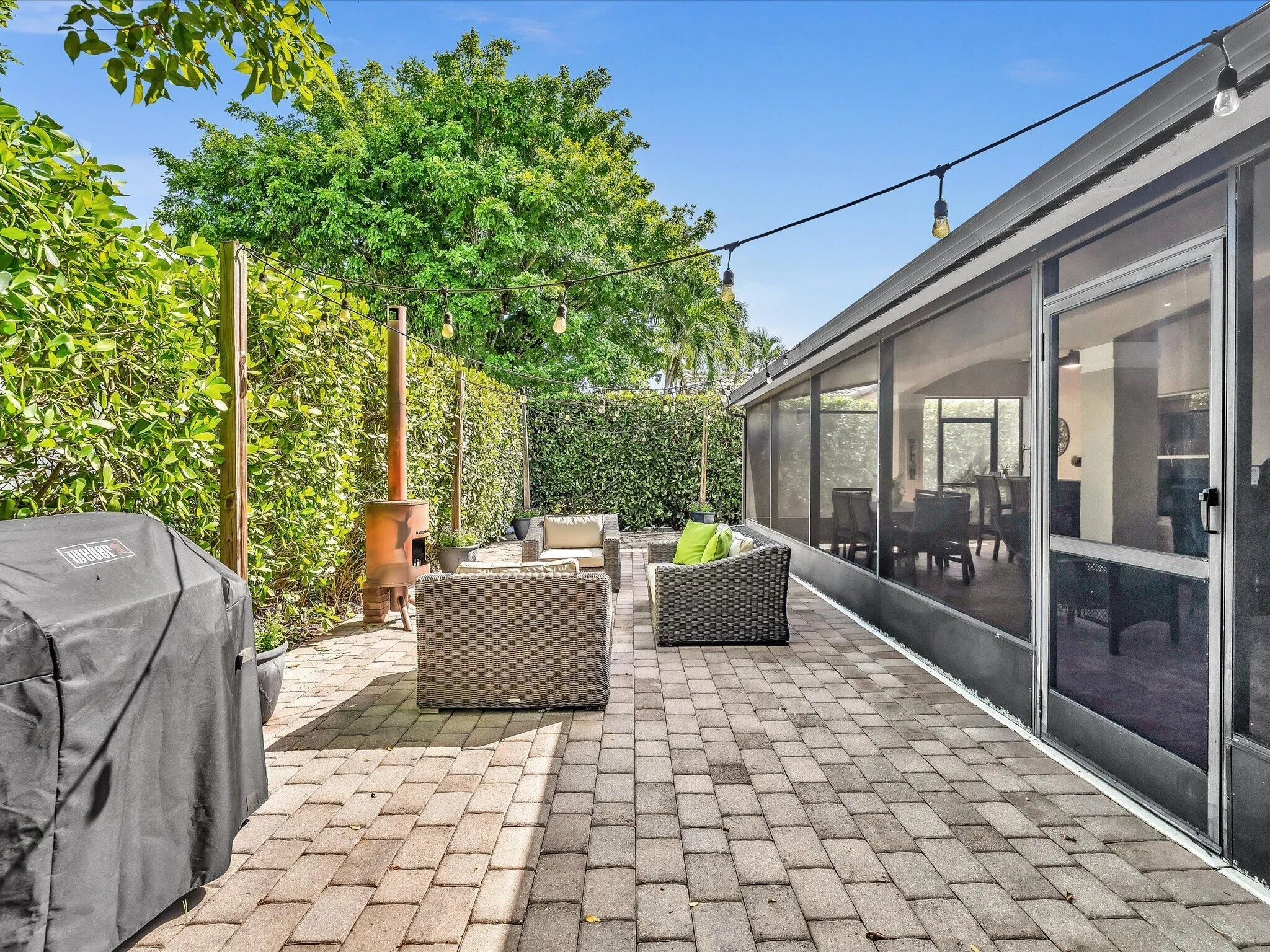 paved back patio