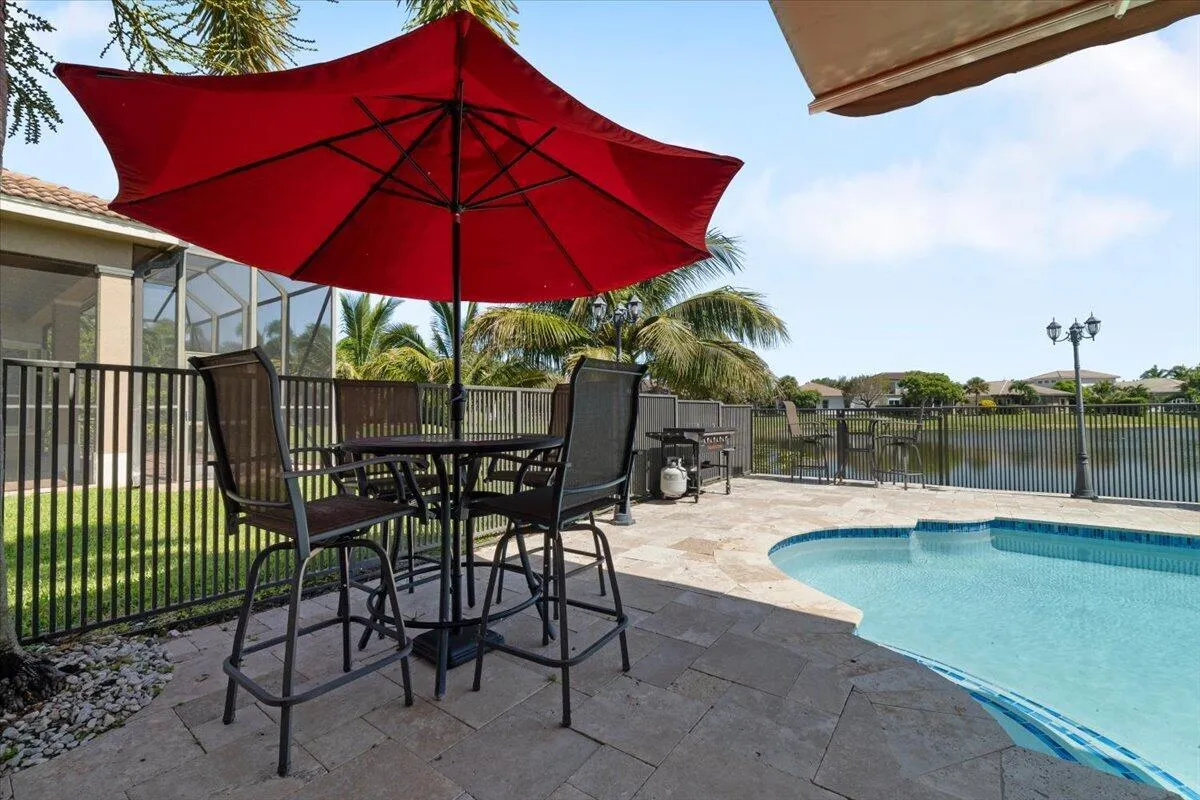 Hightop cocktail or BBQ tables for poolside dining, all included!