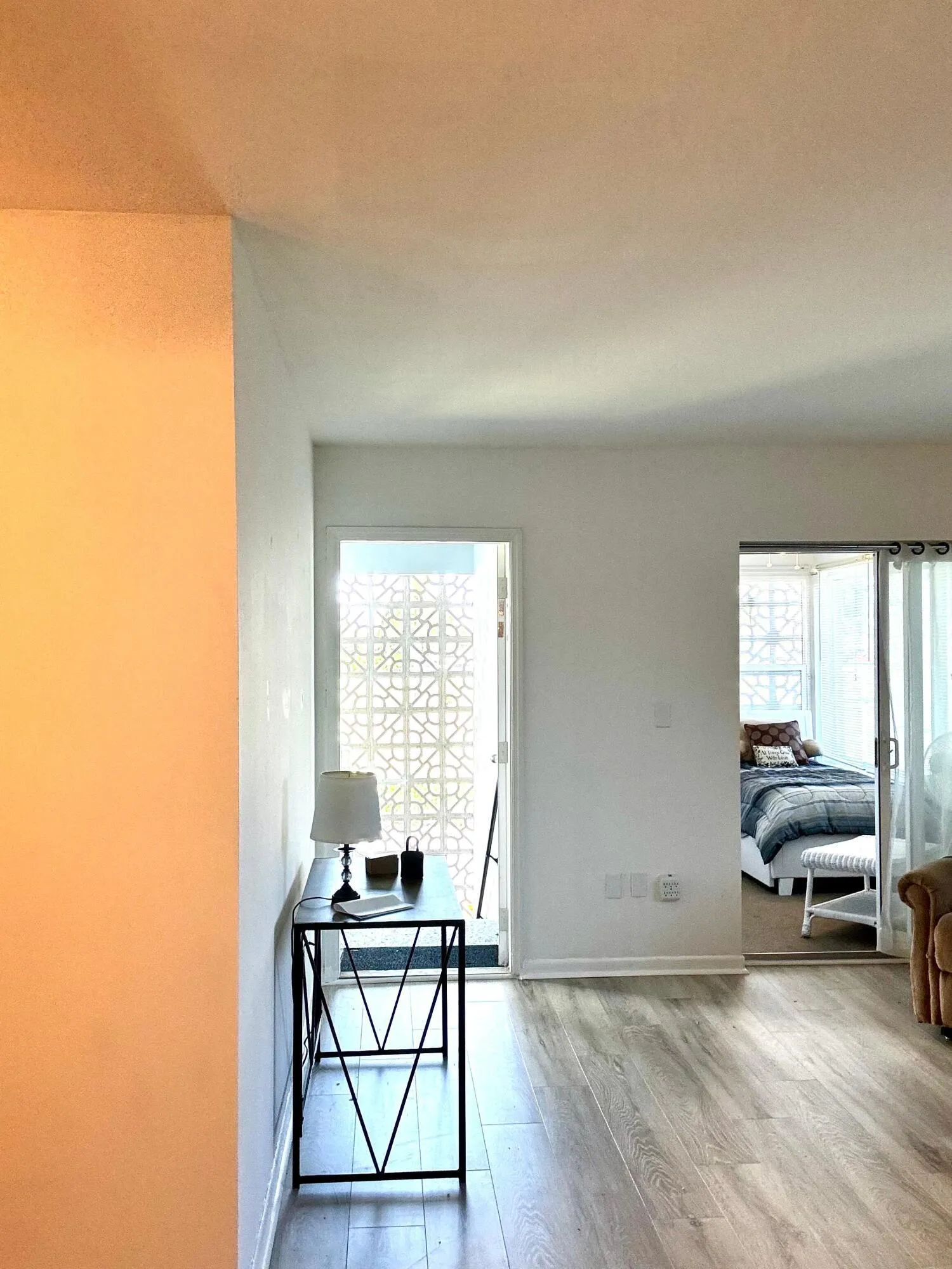 Wood-finish flooring throughout