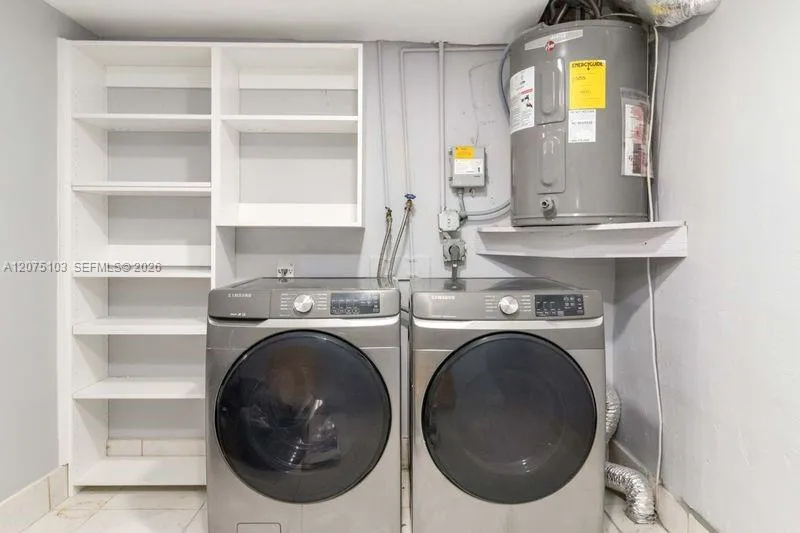 Upgraded Samsung washer and dryer for easy laundry day.