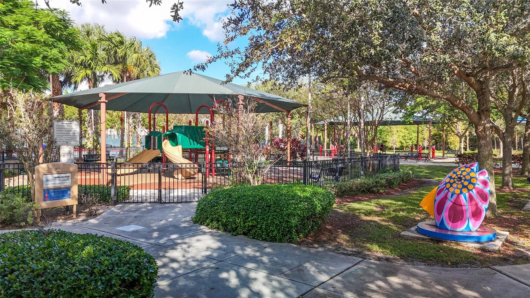 Fencedcured child playground