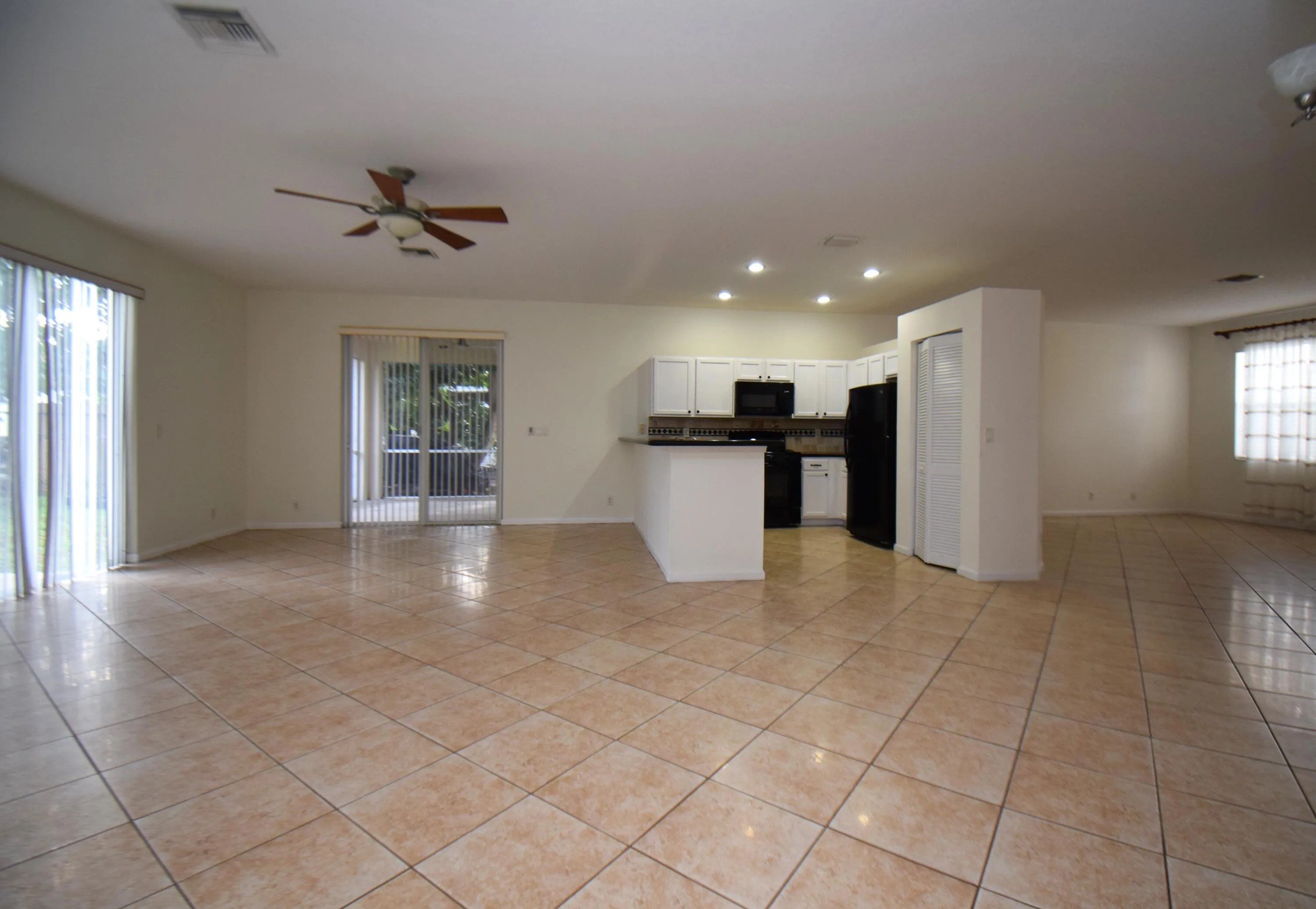living dining kitchen area