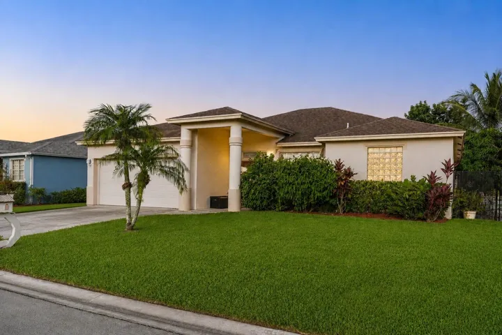 perfect front view home twilight