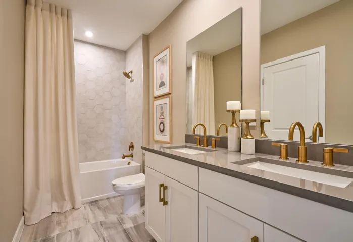 Stock photos represent builder's floorplan