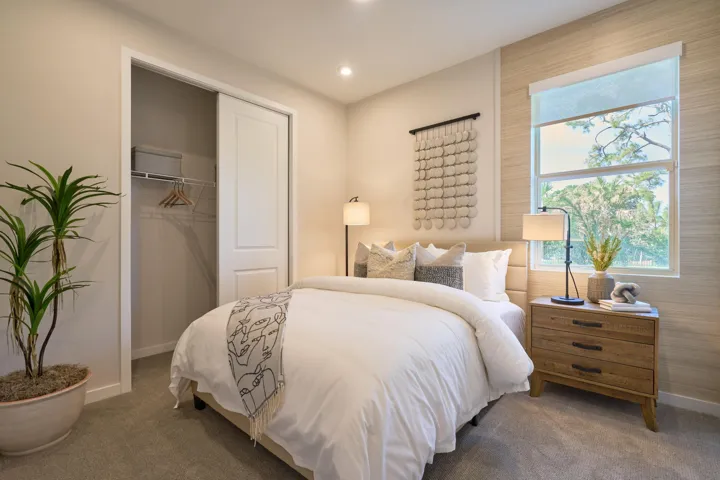 Stock photos represent builder's floorplan