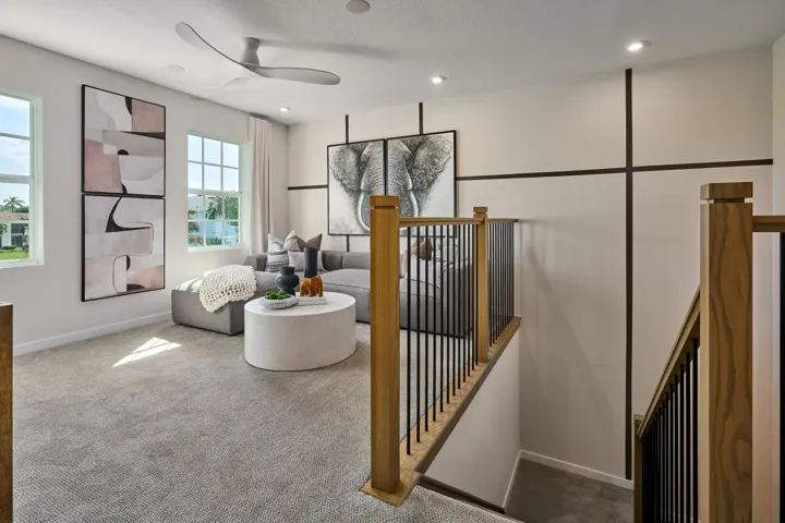 Stock photos represent builder's floorplan