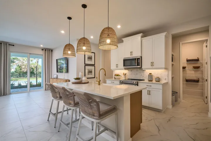 Stock photos represent builder's floorplan
