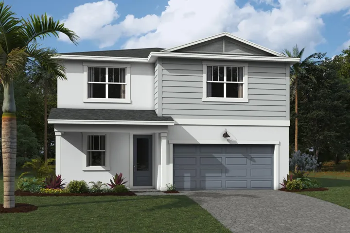 Stock photos represent builder's floorplan