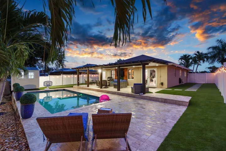 Back Yard Twilight View