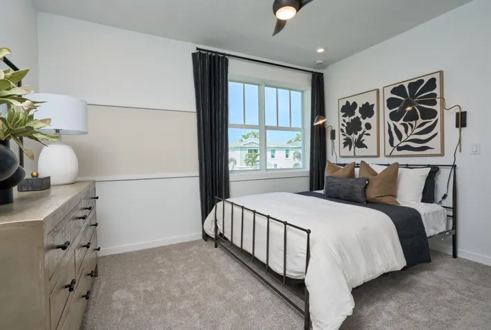 Stock photos represent builder's floorplan