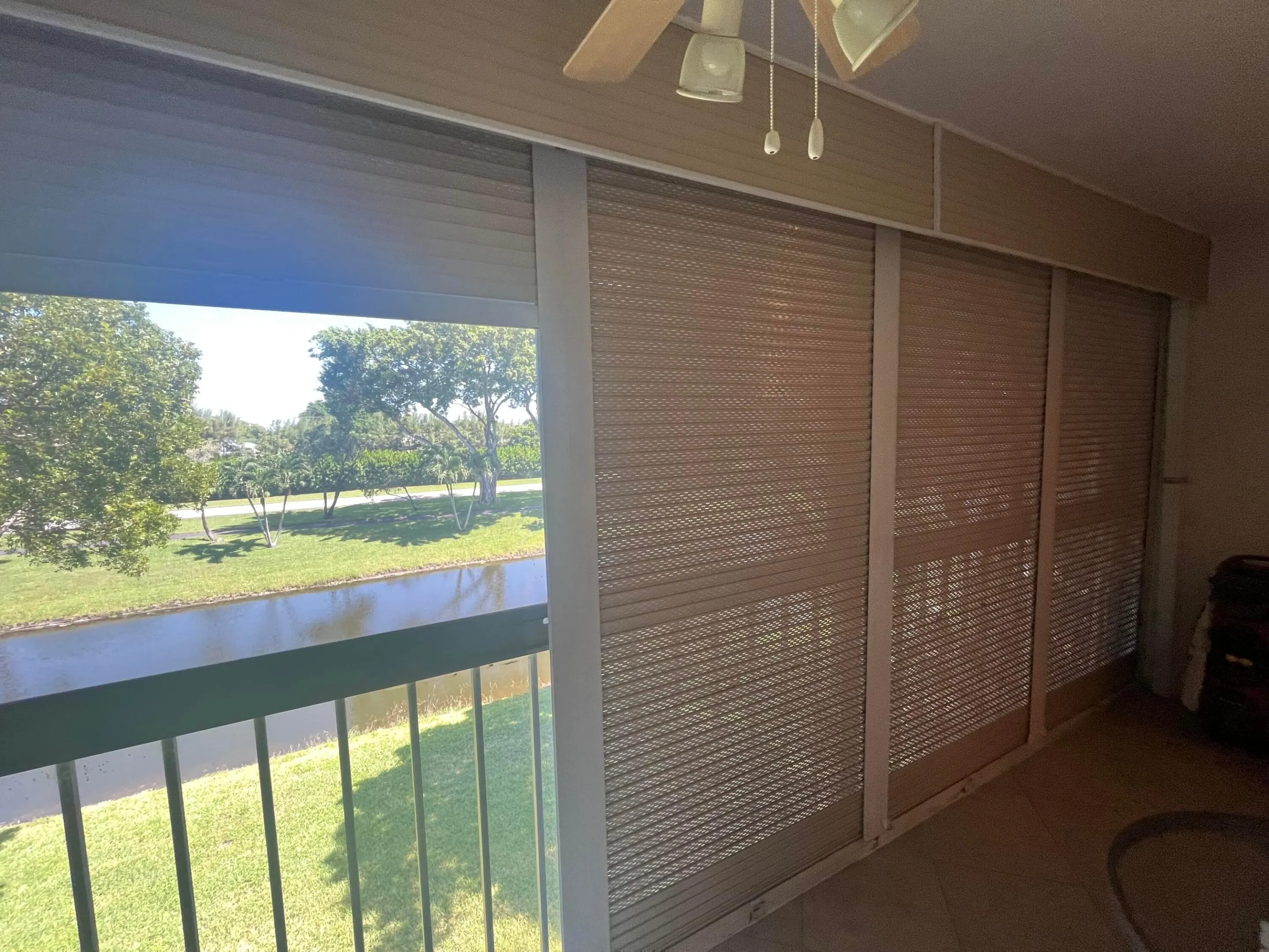 roll-down shutters on the patio