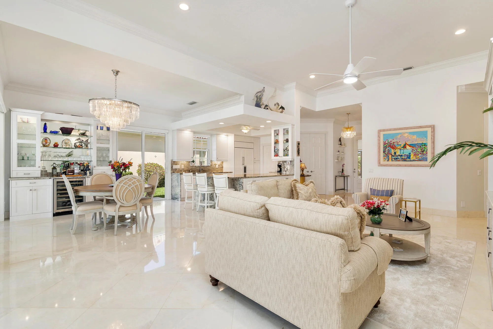Open & Spacious living with crown molding