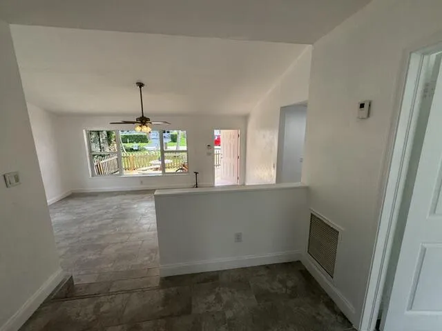 step up to bedrooms and bath