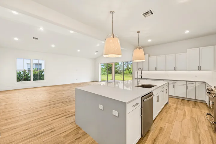 Kitchen, Great Room & Dining Area