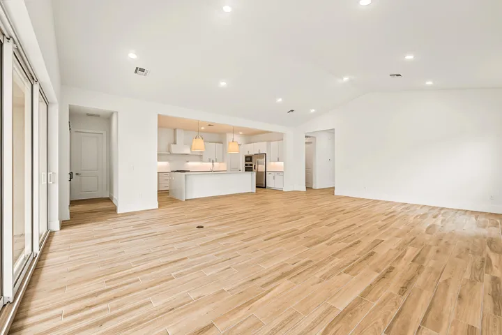 Kitchen, Great Room & Dining Area
