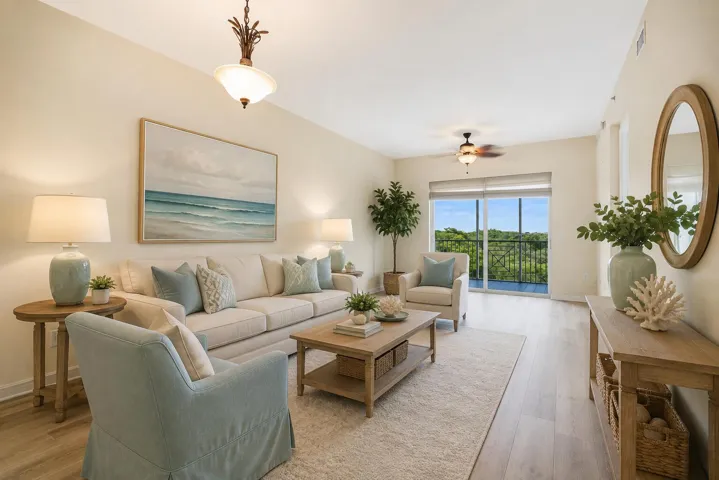 This is an AI generated photo showing staged furniture and new flooring.