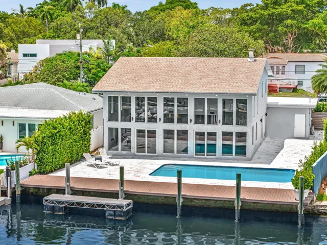 Enchanting waterfront home with 56 foot dock.