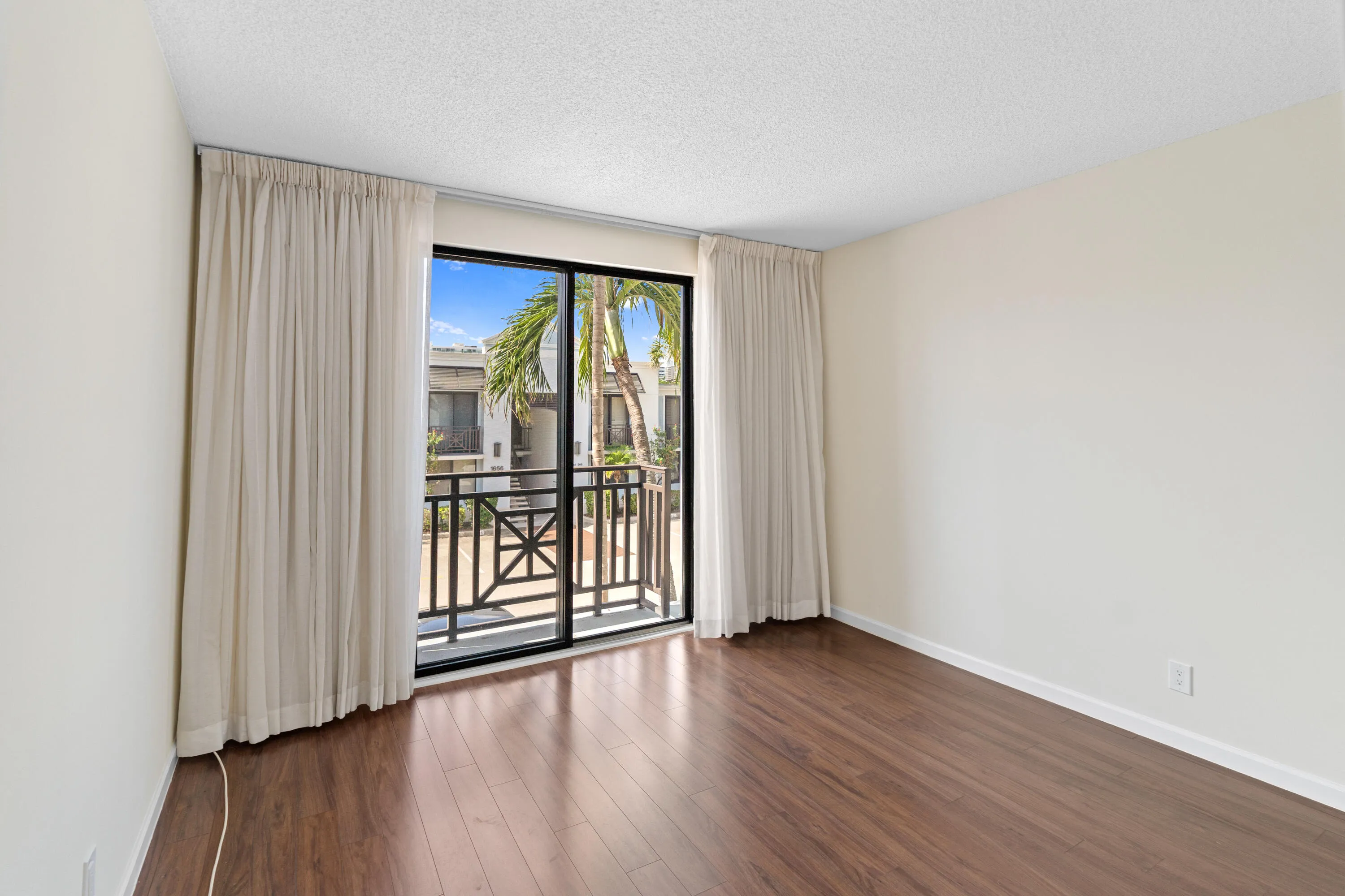 Guest bedroom with sliders