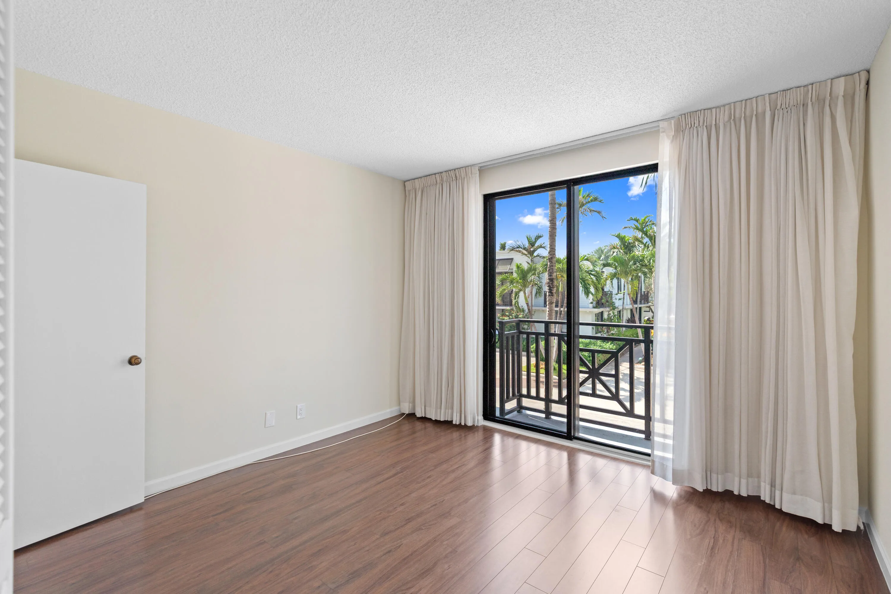 Guest bedroom with sliders