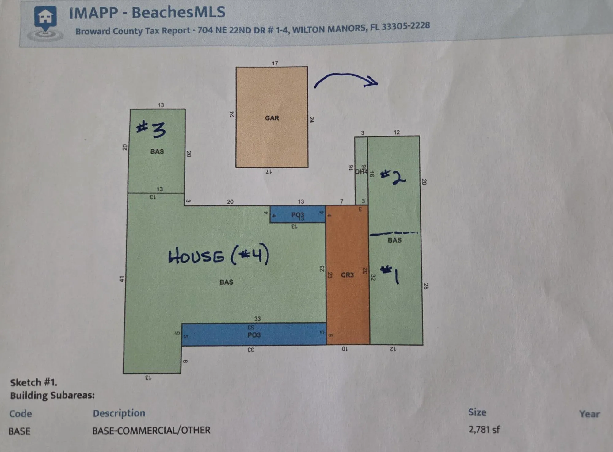 Compound sketch of building / units
