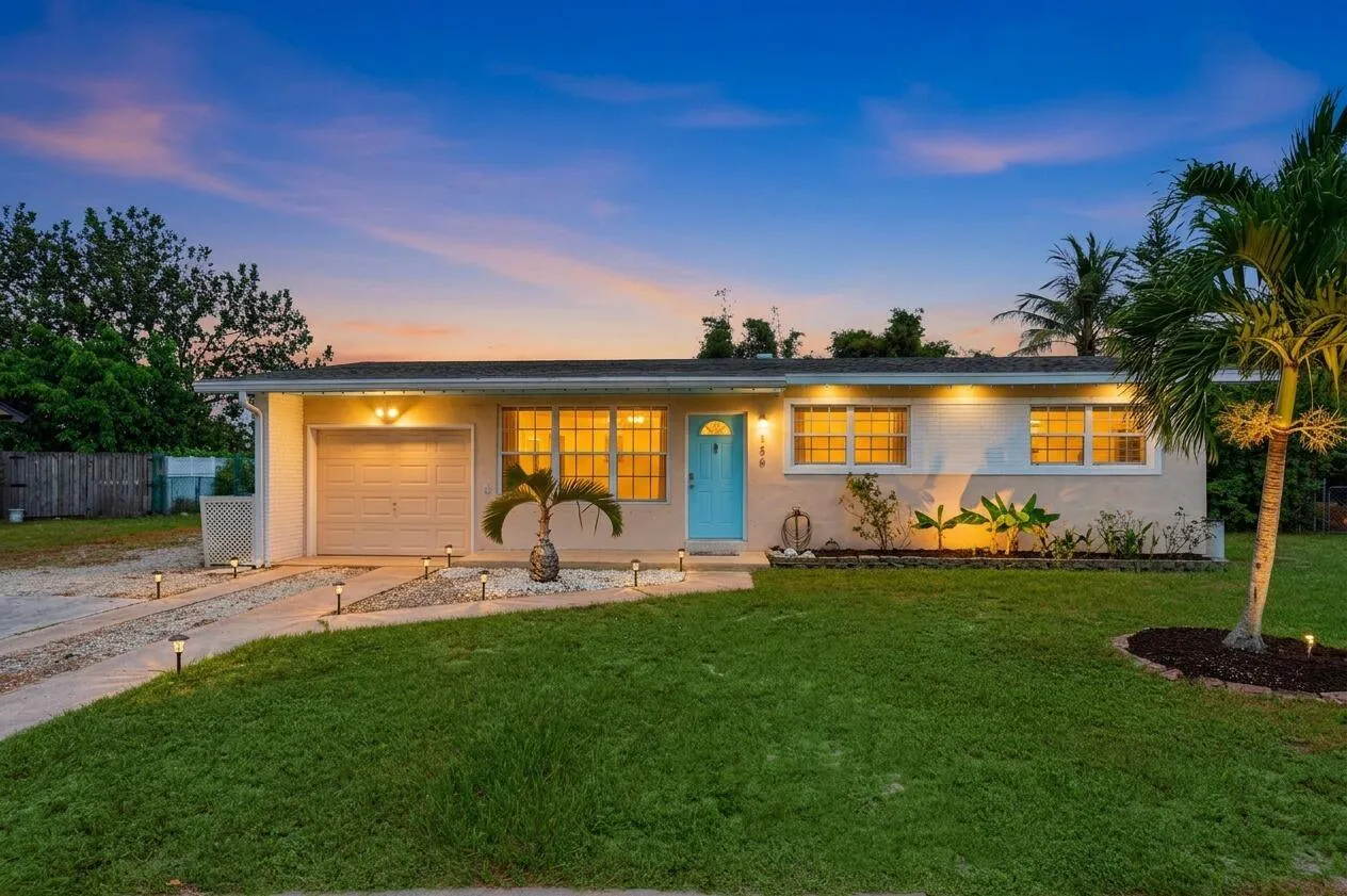 Night time view front exterior