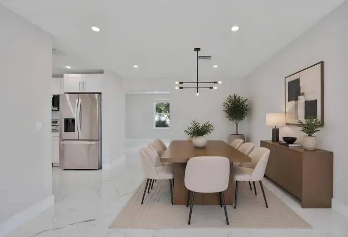 Virtual staging photo Dining area