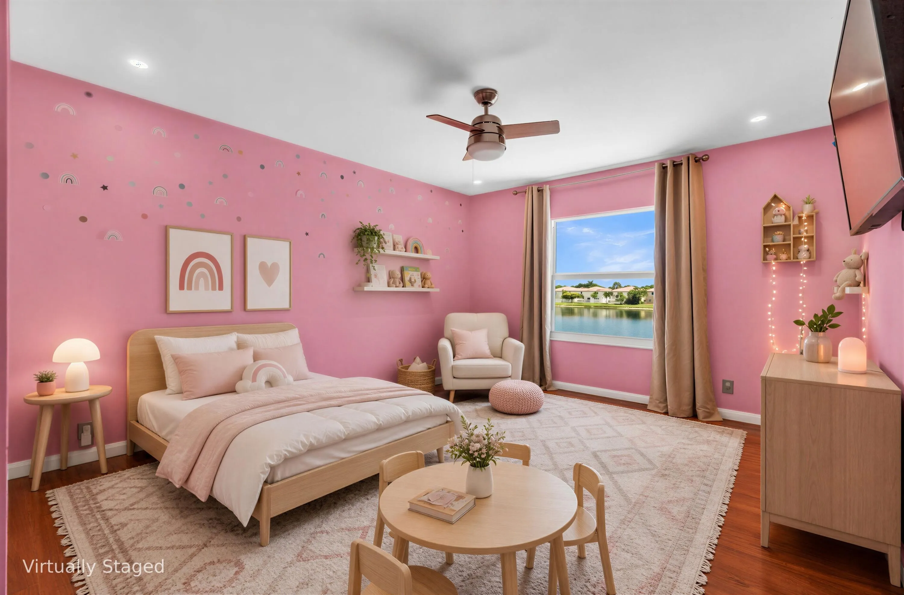Hardwood-style flooring throughout