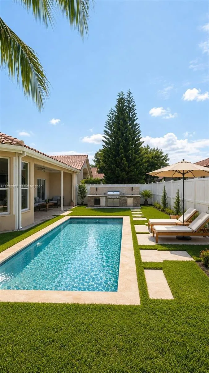 AI- Virtual Staging, Pool Added. Property do not have a Pool.