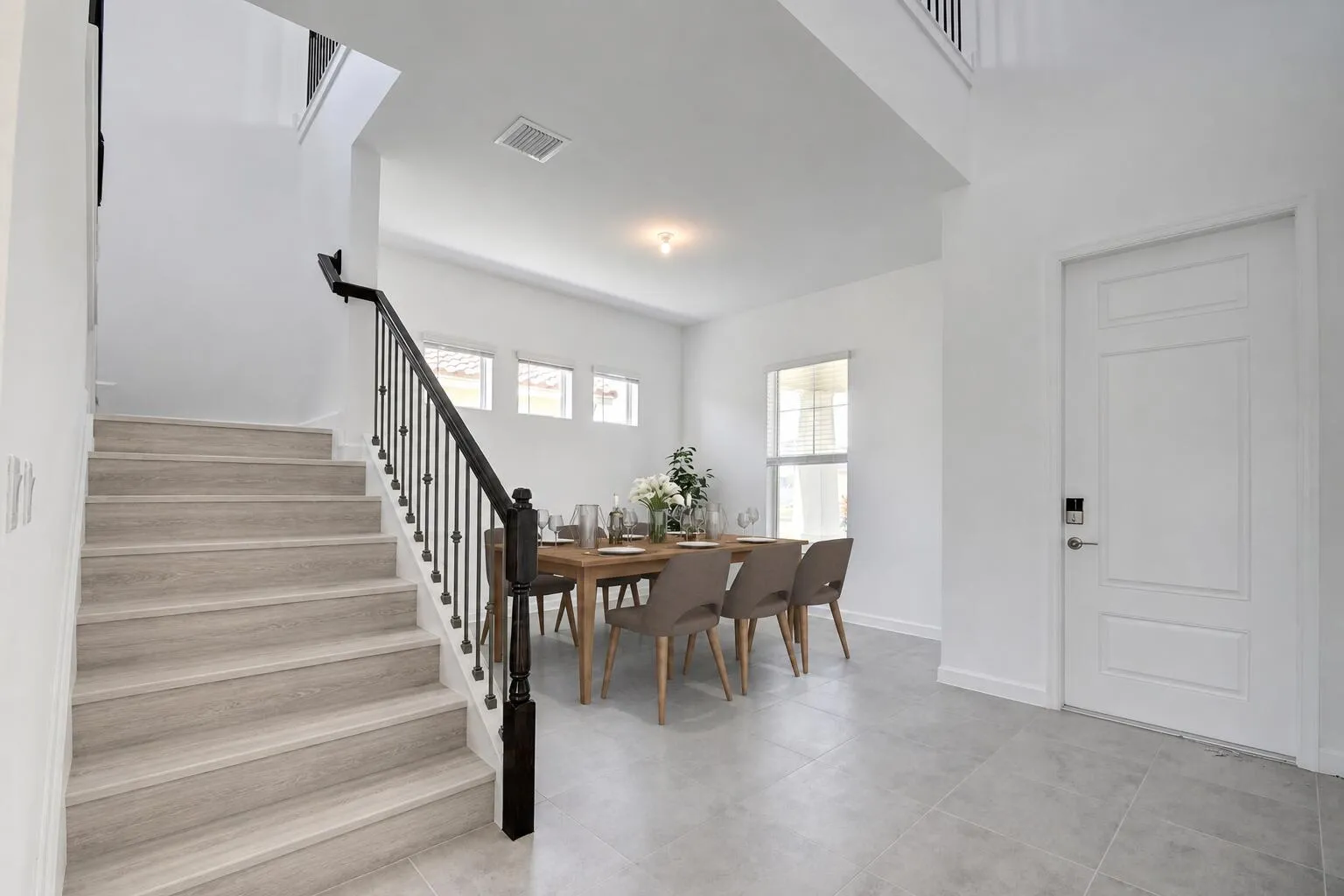 Dining area/den staged