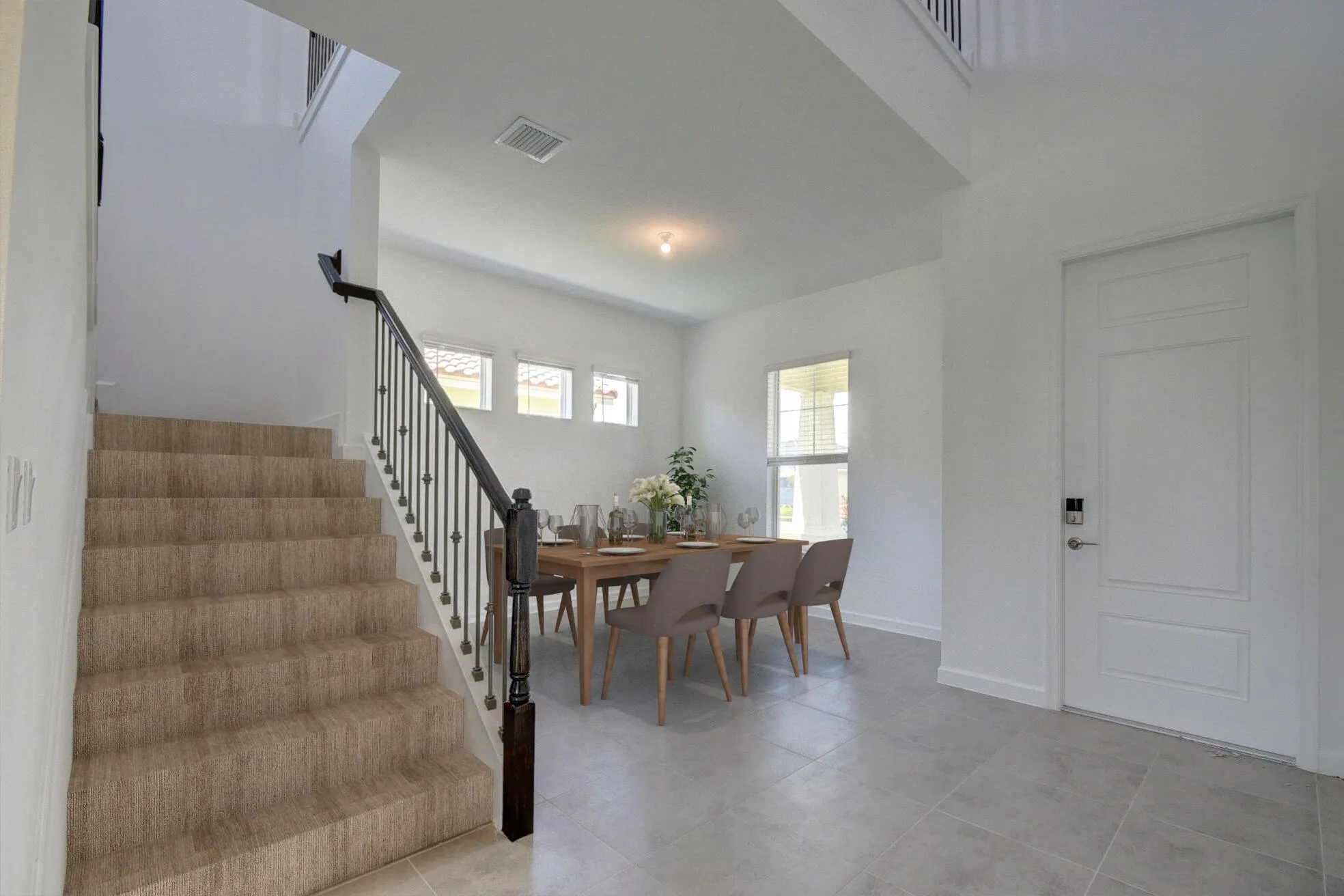 Dining area/den staged