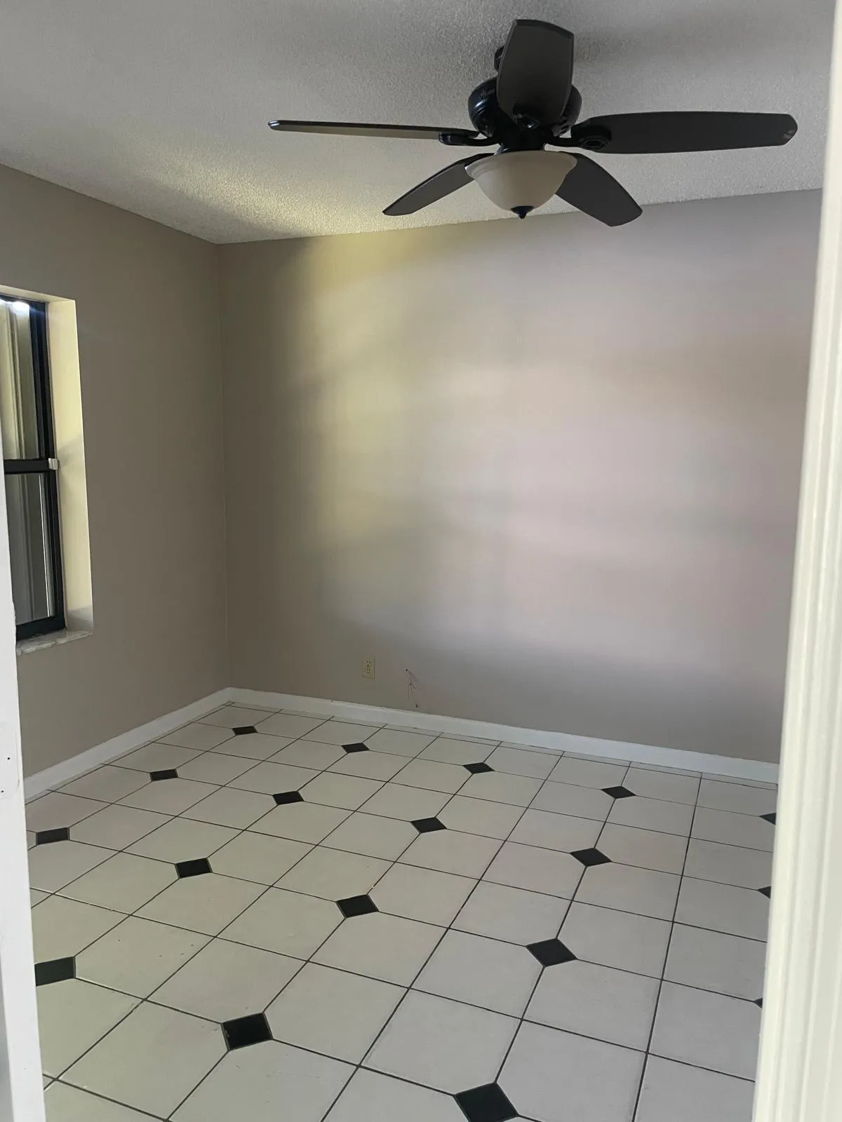 Recessed window with dark framing