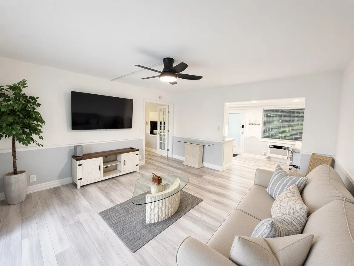 Living area with television