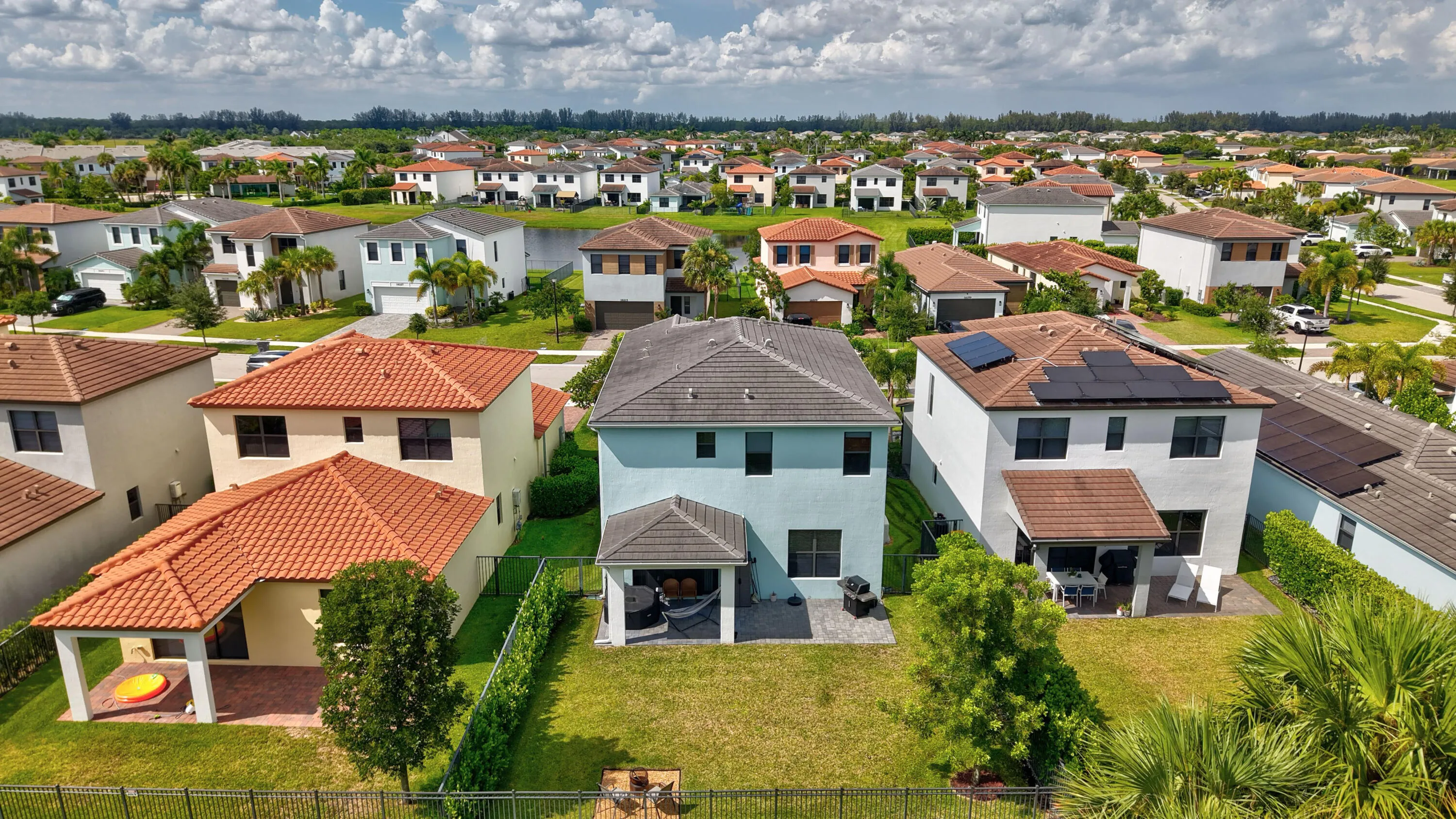Expansive residential community with a consistent architectural aesthetic