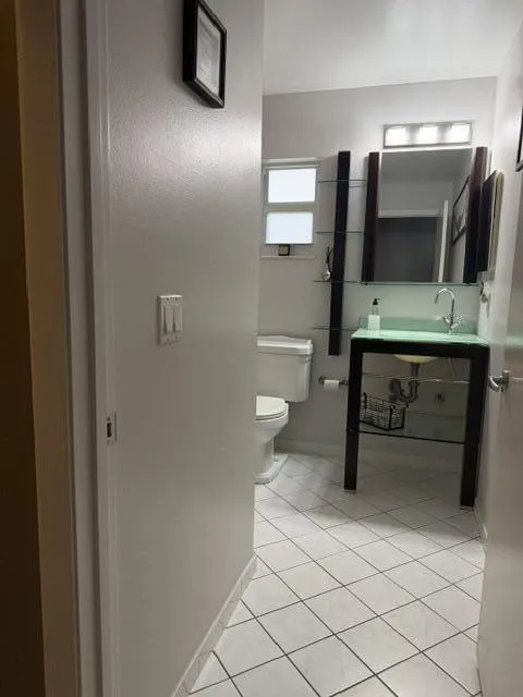 White ceramic tile flooring