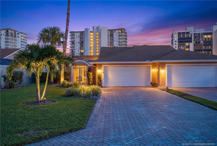 3-bedroom villa in The Sands on Hutchinson Island with 2-car garage.