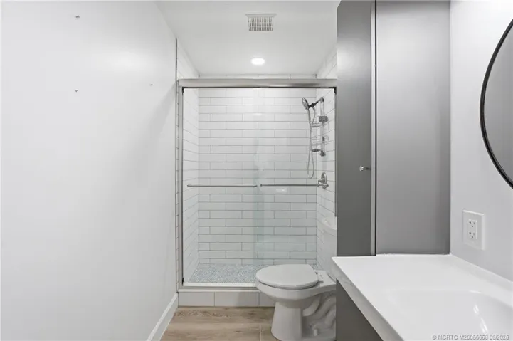 Guest bathroom: nicely updated with walk-in shower