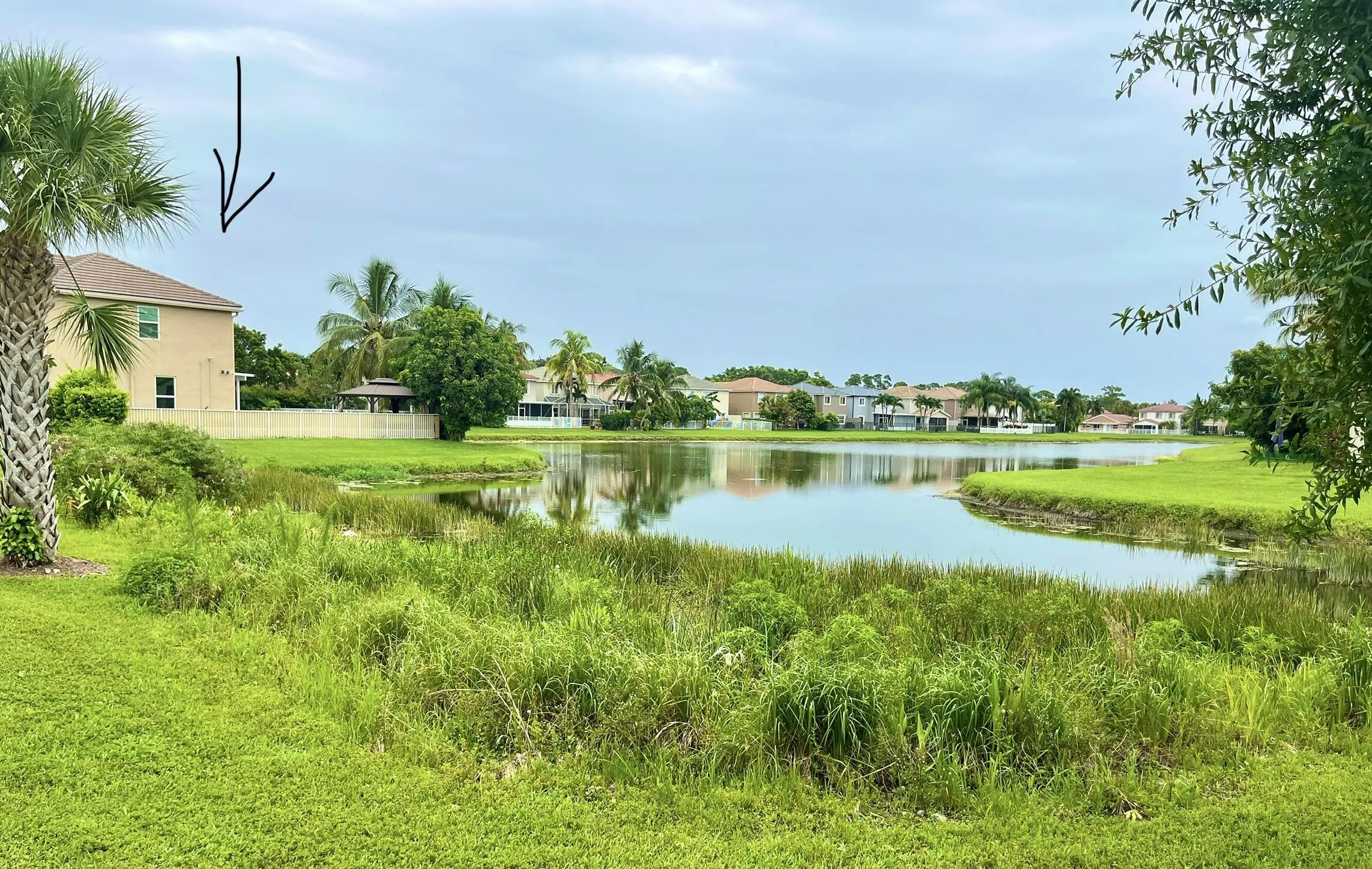 side of house and lake