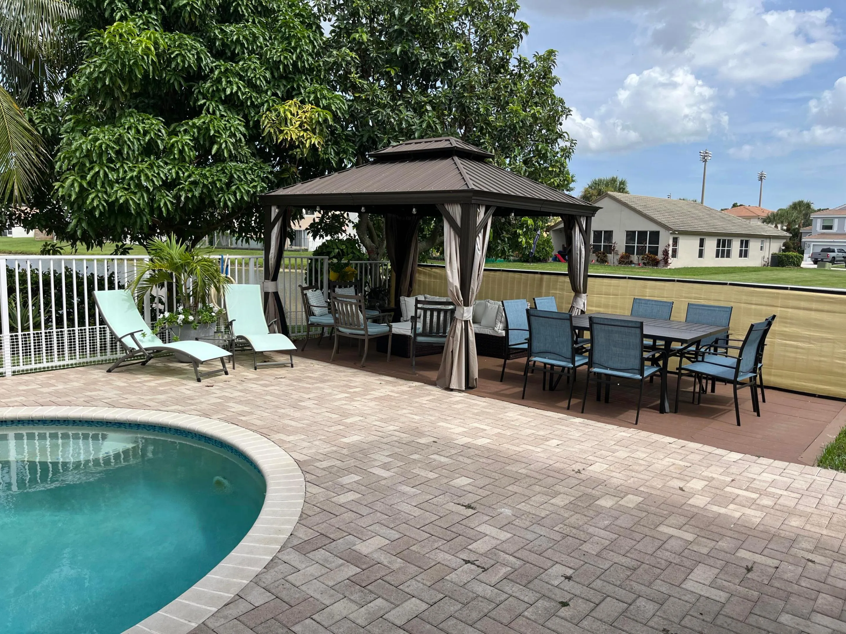 patio and pool