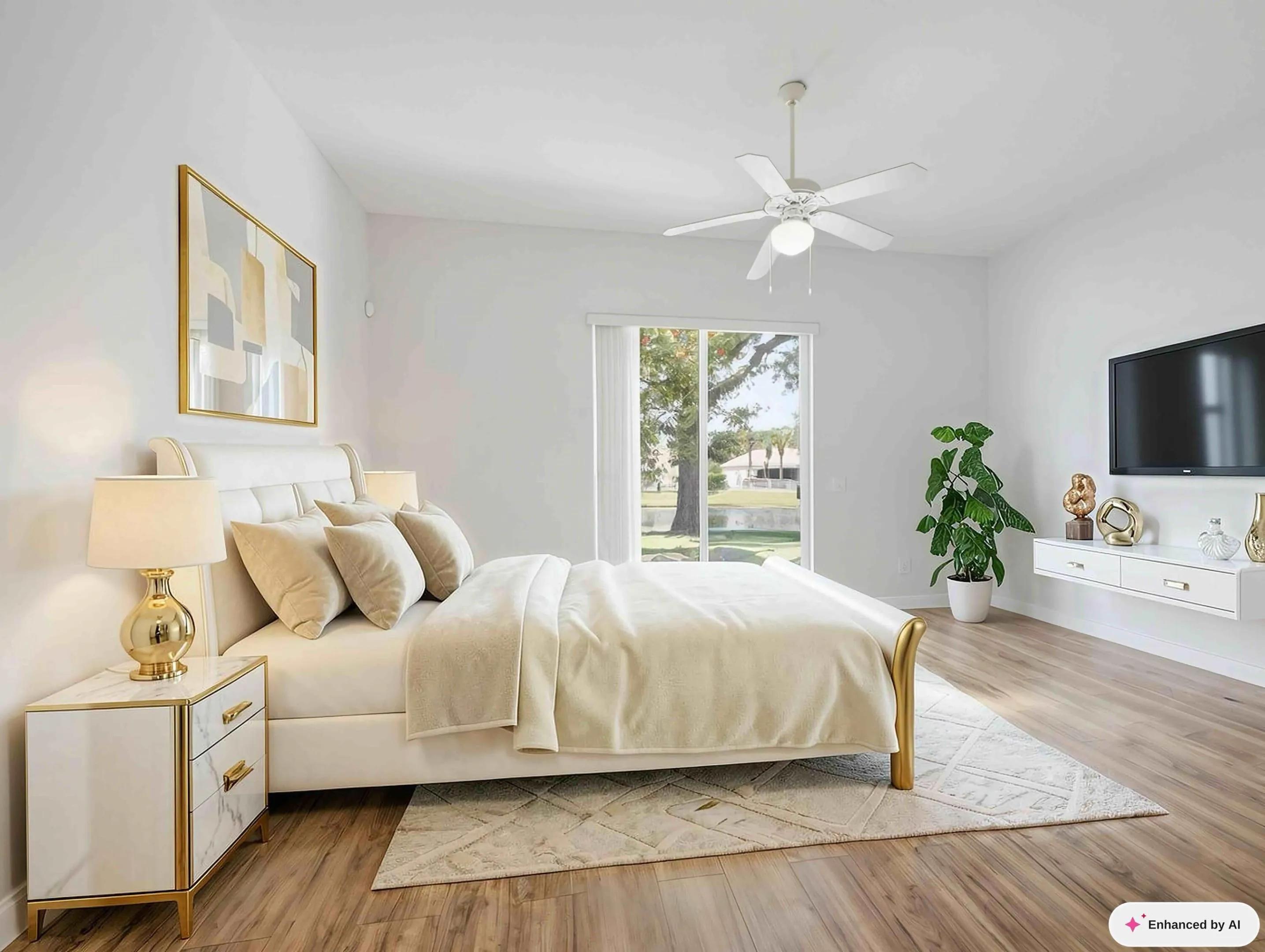 Primary Bedroom Staged