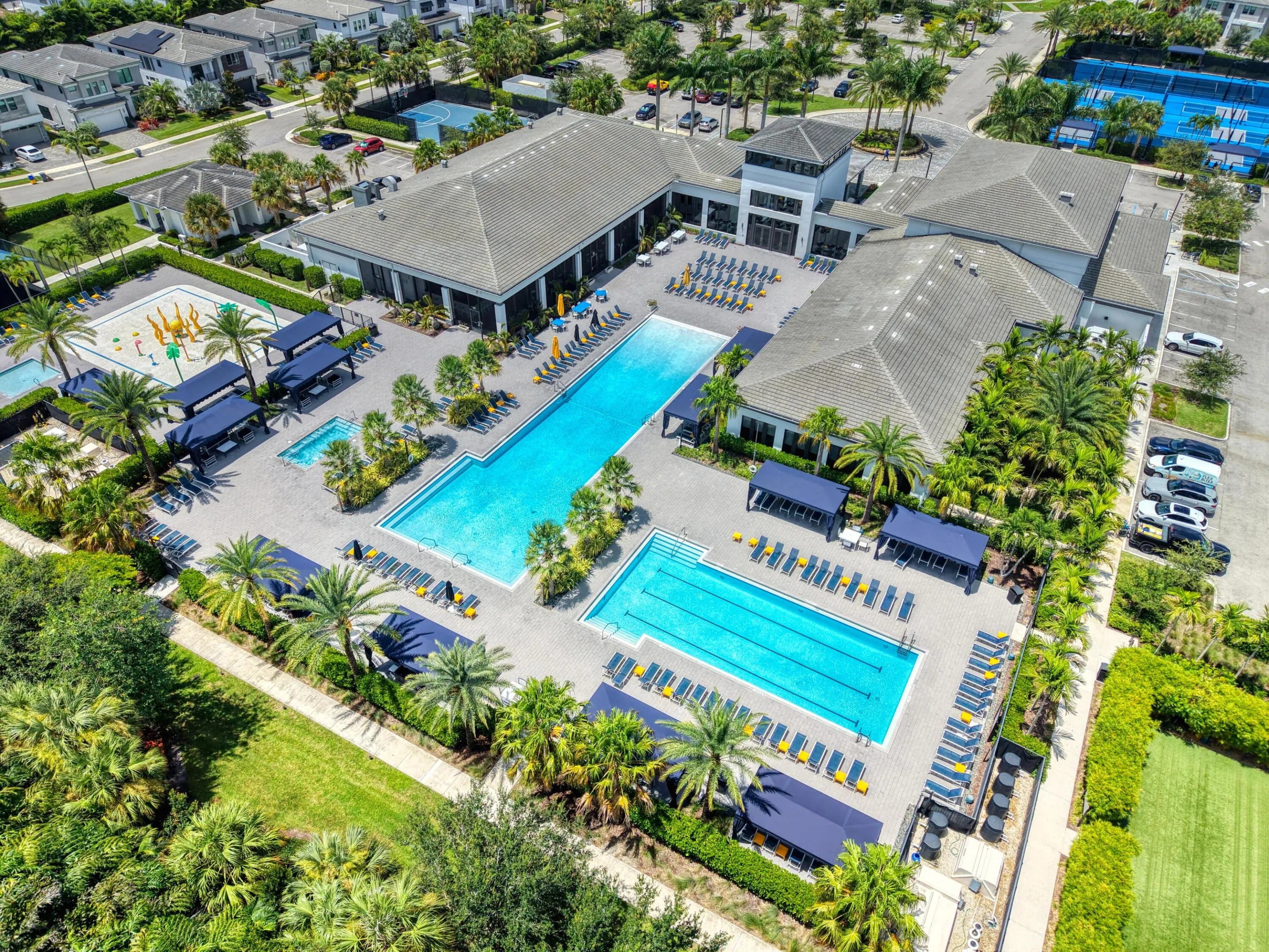 Resort & lap pools, aerial