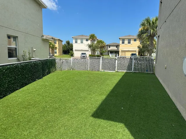 The actual side and backyard