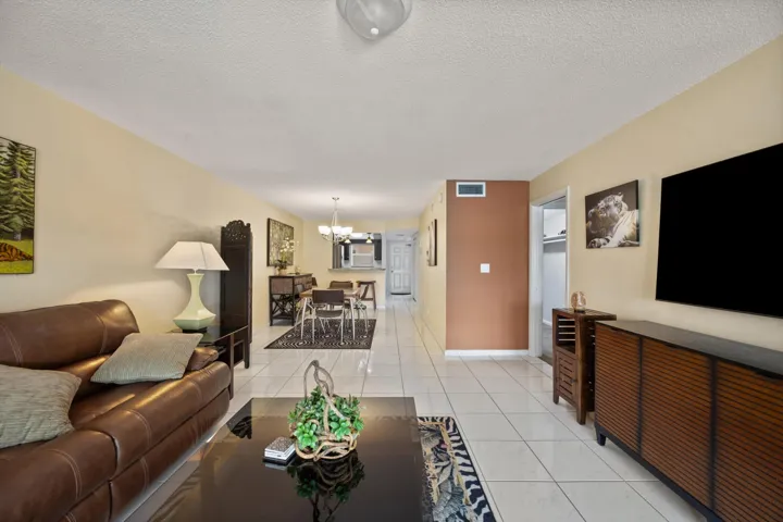 Living area facing kitchen
