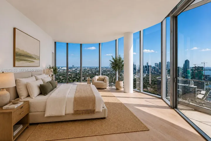 Secondary Primary Bedroom. UNA Residences Brickell. One or more photos have been virtually staged.
