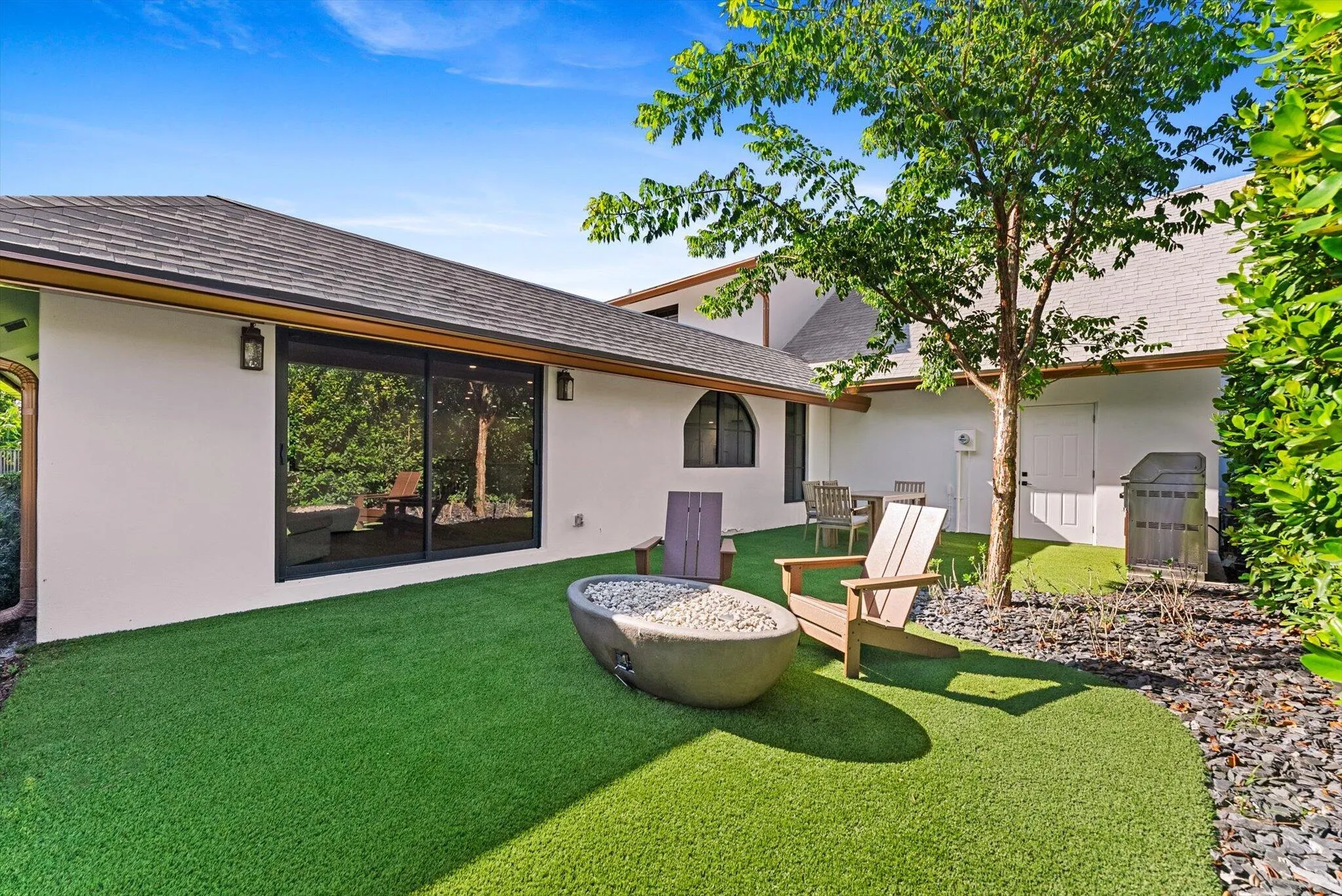 Courtyard + Outdoor Kitchen + Fireplace