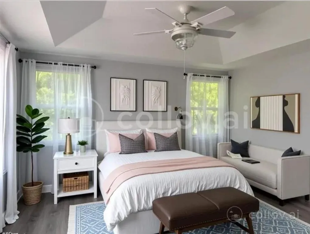 furniture added virtually. Wall colors are same as photo