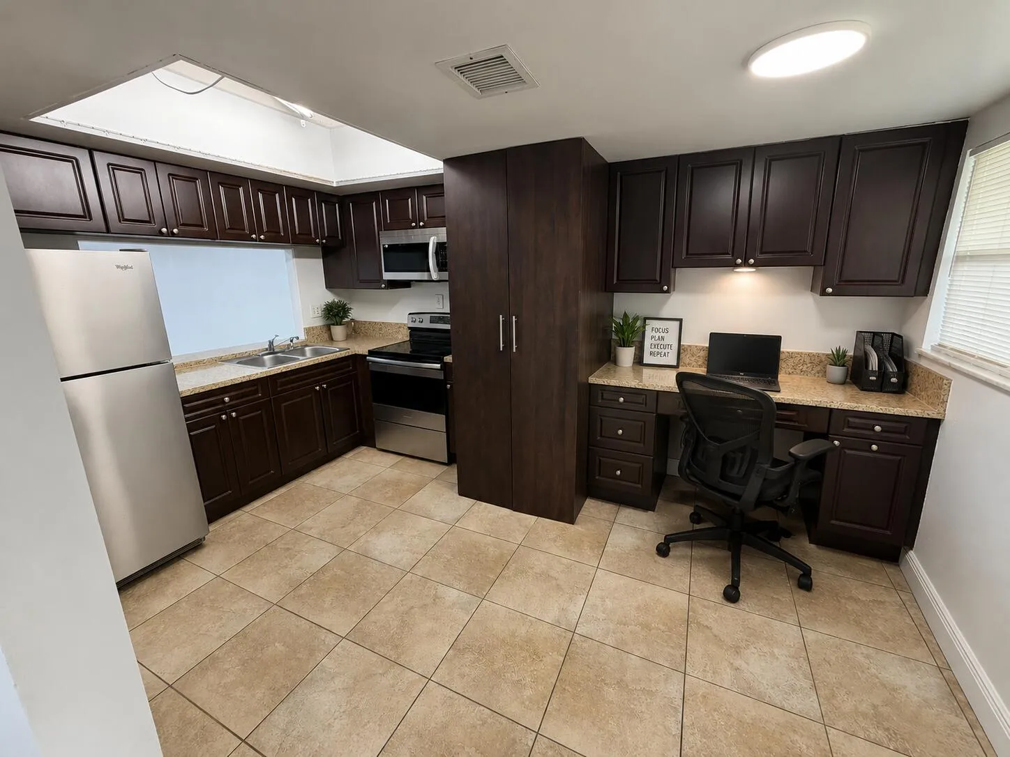 Kitchen and office space picture Is made with Ai