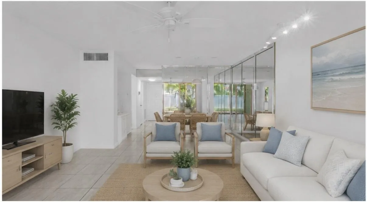 Virtually staged living room